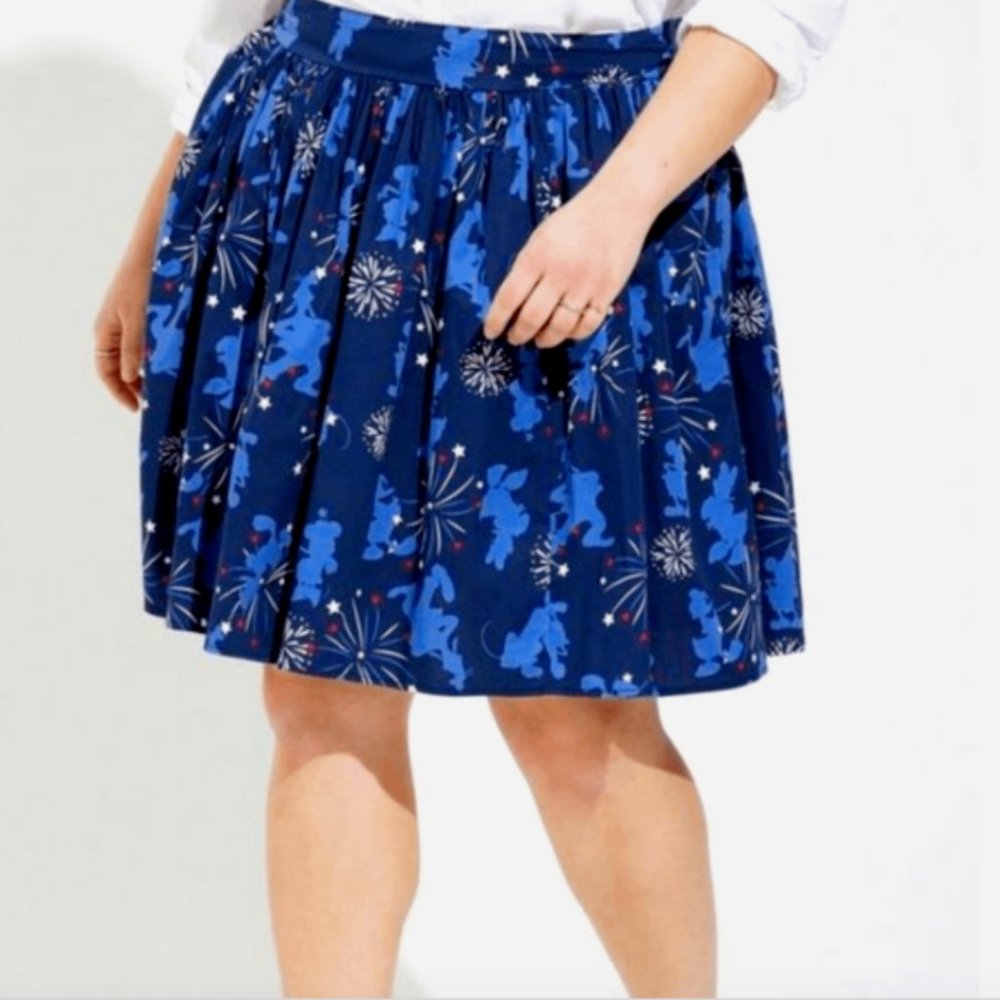 Torrid Disney Americana Mickey and Friends Poplin Mini Skater Skirt